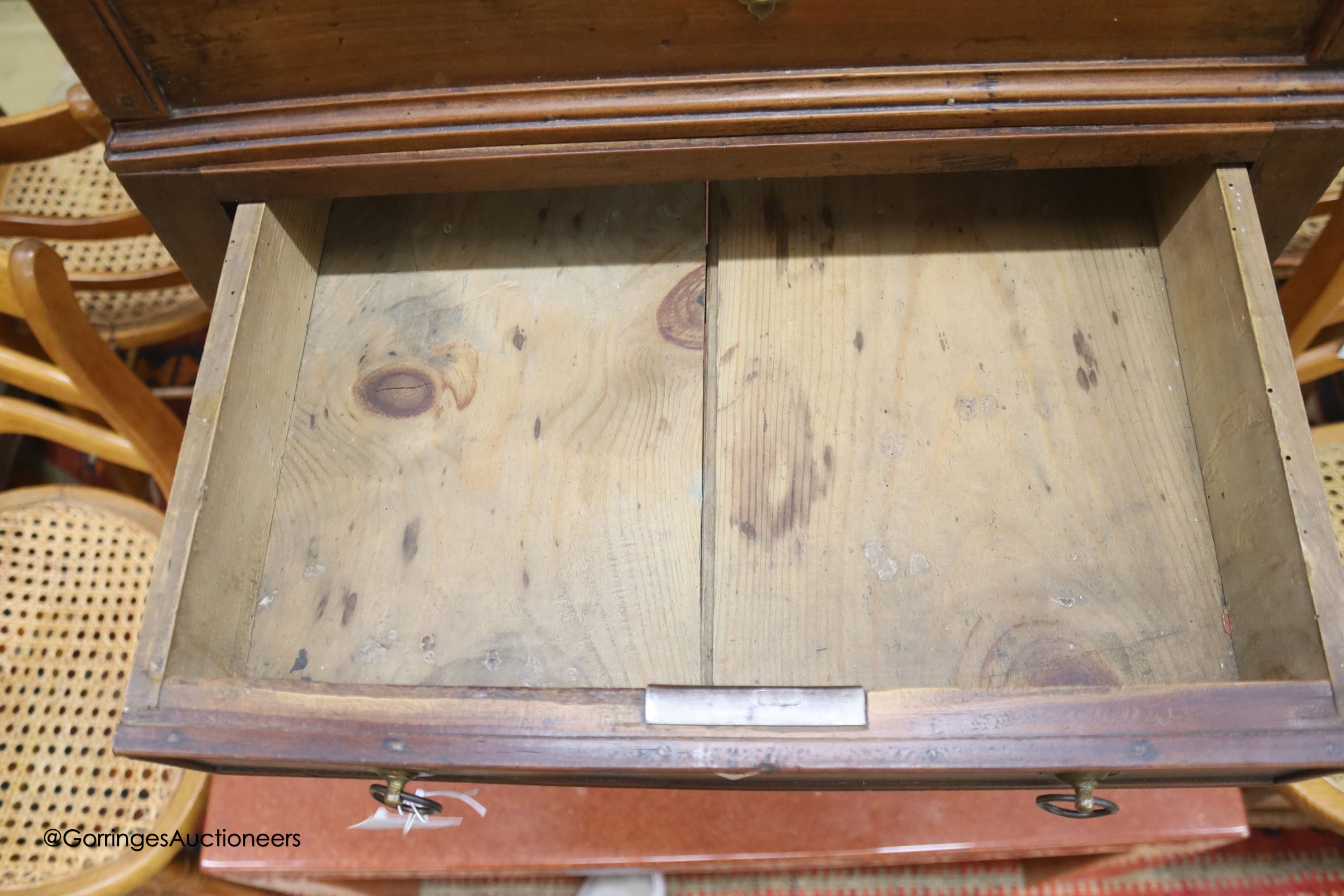 A George III mahogany clerk's desk, length 48cm, depth 47cm, height 83cm - Image 3 of 3