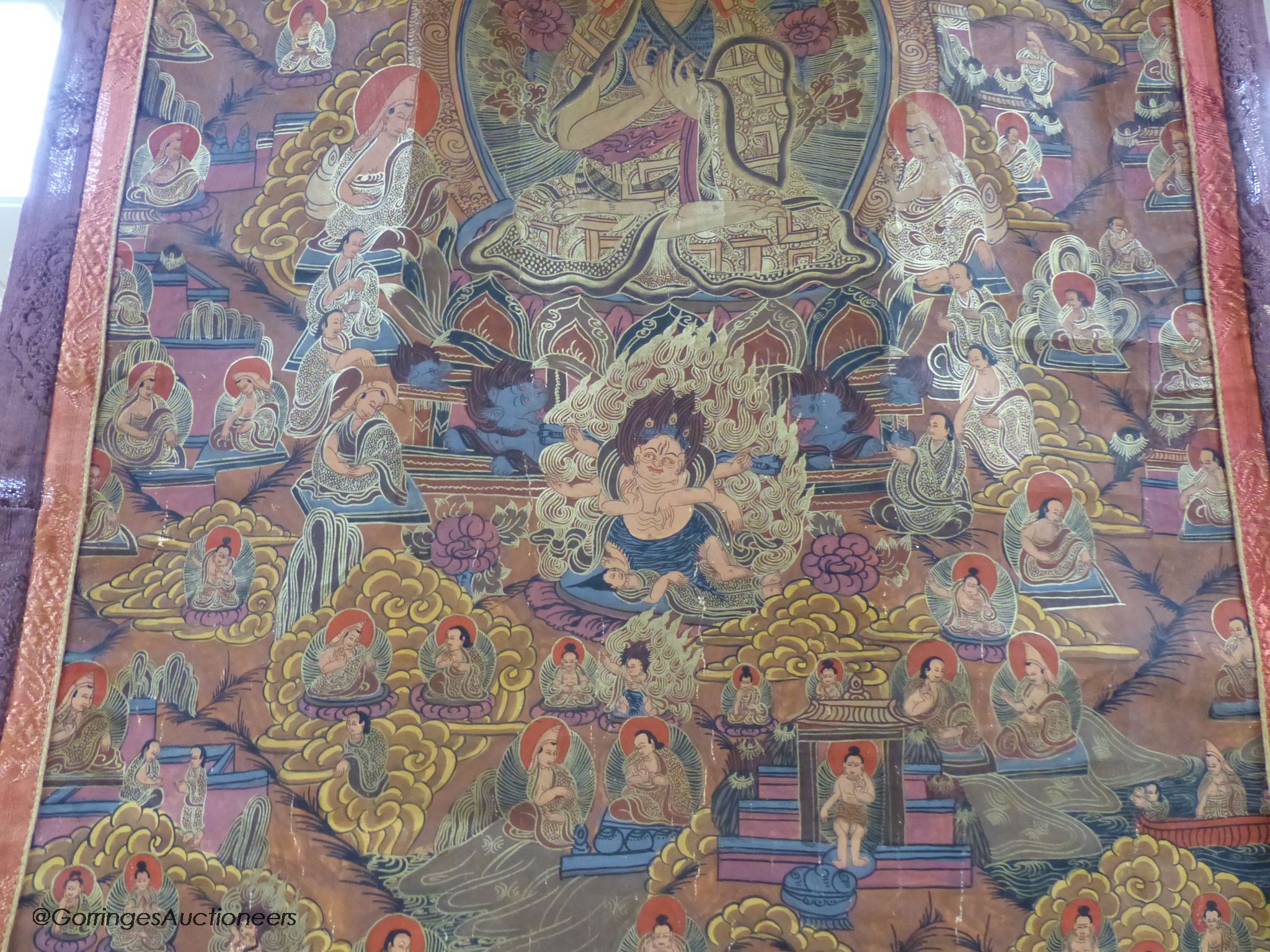 A Tibetan thangka depicting the Dalai Llama - Image 4 of 5
