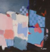 R.Leroy, abstract composition, oil on canvas, 20th century, framed, 52 x 52 cm, together with