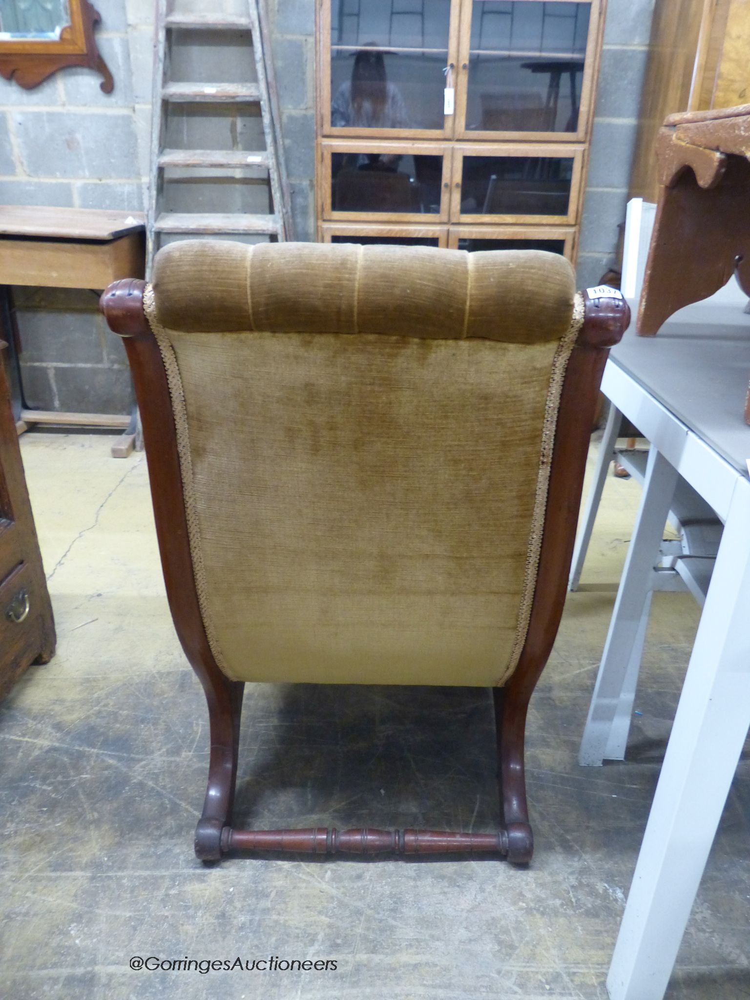 A Victorian mahogany slipper chair. - Image 3 of 3