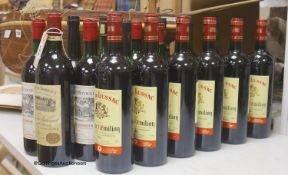 Twenty bottles of assorted red wines including six Roc De Lussac 2006 and six Carriers De Grenet