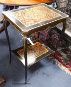 A French Boulle work etagere, c. 1880. W-50, D-58, H-73cm.