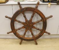 A ship's wheel, diameter 73cm