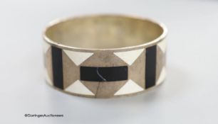 A modern Paloma Picasso for Tiffany & Co 925 and two colour enamel bangle, interior diameter