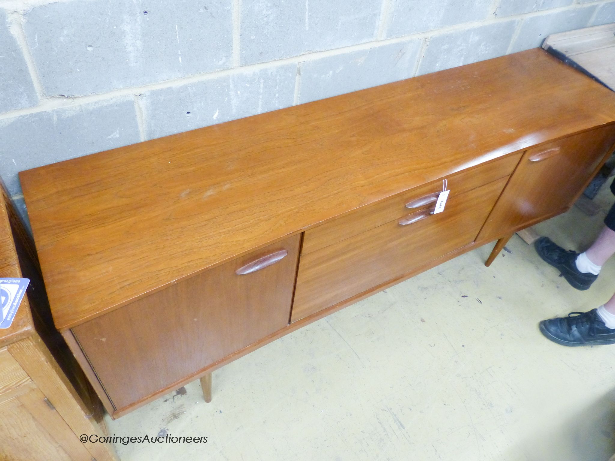 A mid century design teak sideboard, length 183cm, depth 46cm, height 76cm - Image 2 of 2