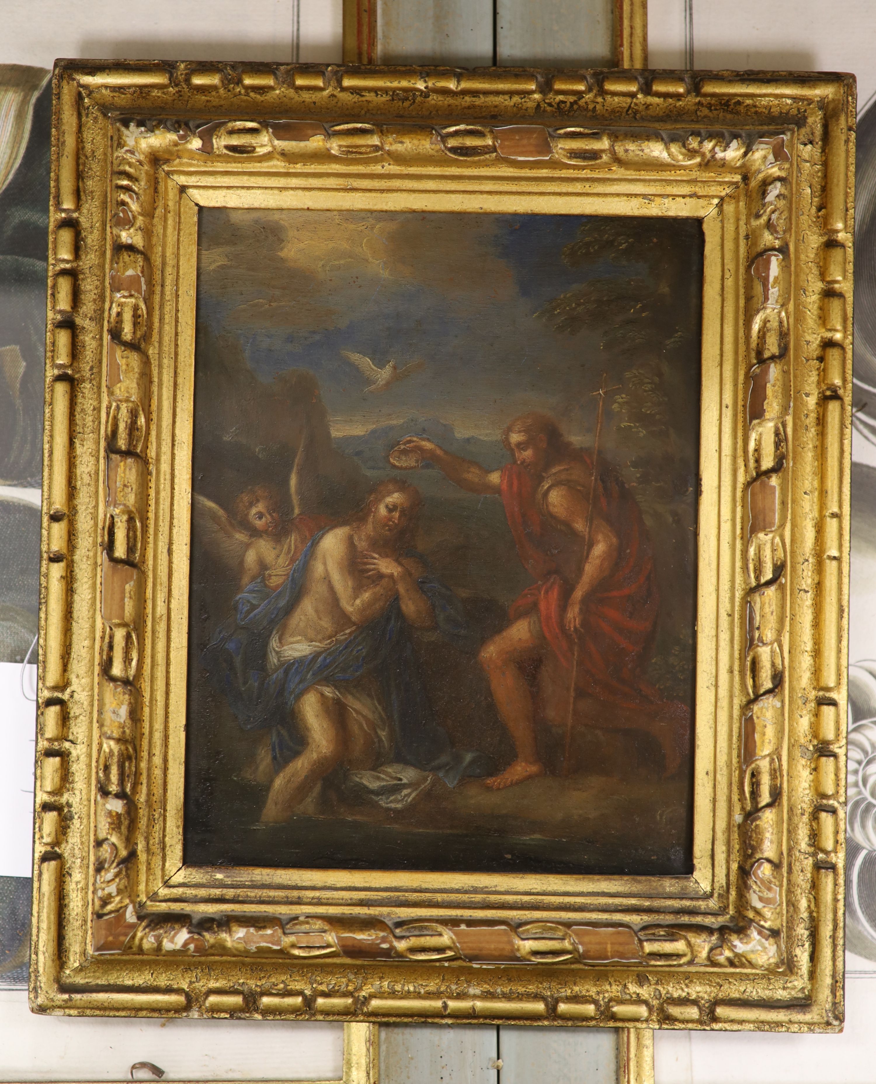 18th century Flemish School, oil on copper panel, Christ and John The Baptist, 21 x 16cm - Image 2 of 3