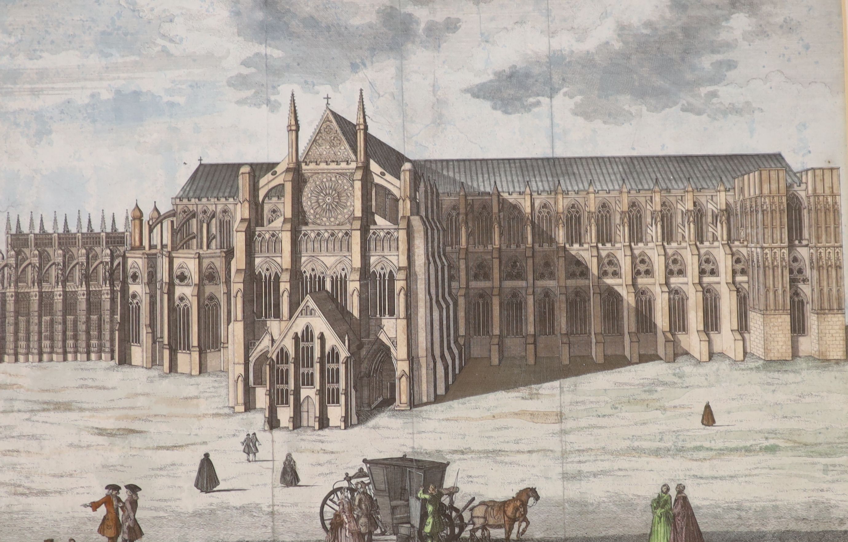 Four assorted 18th century hand coloured engravings of St Paul's Cathedral after Cole and Bowles, - Image 5 of 5