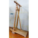 A Victorian oak boot jack, width 52cm, height 82cm