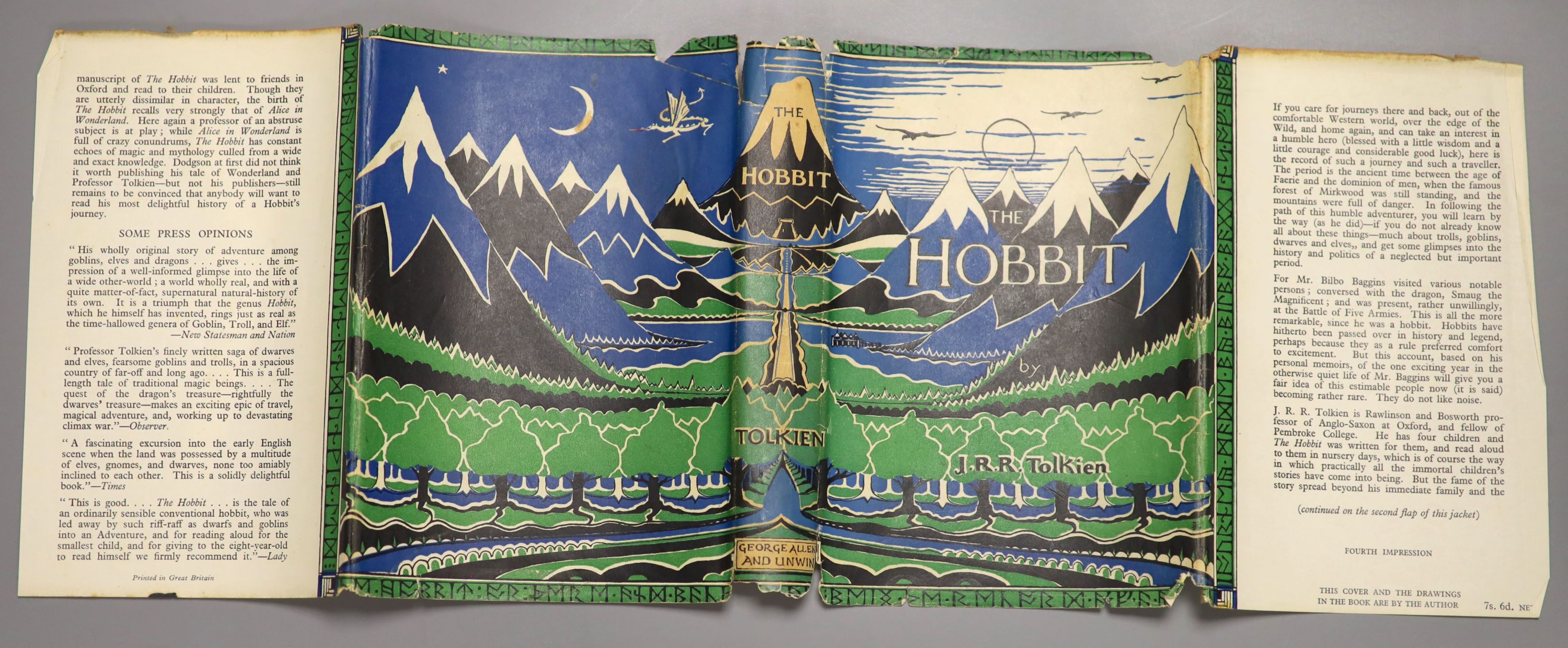 ° Tolkien, John, Ronald, Reuel - The Hobbit, 1st edition, 4th and last impression of the first - Image 2 of 4