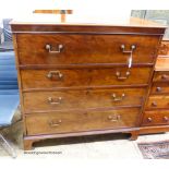 A George IV mahogany secretaire chest, width 116cm, depth 54cm, height 119cm