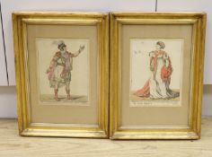 James Dighton, pair of coloured engravings, 'We serve a King ...' and 'Hold! Pizarro Hear Me', 23 x