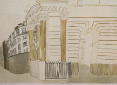 Alison Neville (1945-), etching, 'The Bank of England', signed, 74/100, 61 x 85cm