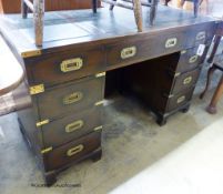 A military style pedestal desk, length 122cm, depth 53cm, height 77cm