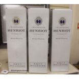 Three boxed champagne Henriot Magnums