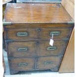 A military style hinged top two drawer side cabinet