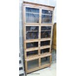A Globe Wernicke style five section bookcase, length 89cm, depth 29cm, height 200cm