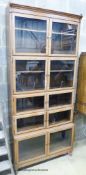 A Globe Wernicke style five section bookcase, length 89cm, depth 29cm, height 200cm