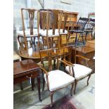 A set of eight Edwardian mahogany dining chairs (two with arms)