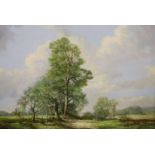 Richard Tearoe, oil on canvas, Trees in a landscape, signed, 45 x 60cm