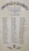 ° An illuminated manuscript for Jonathan Cape's 80th birthday with list of all members of staff at