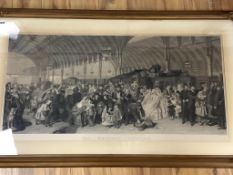 Francis Hall after William Powell Frith, engraving, The Railway Station47x113cm
