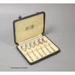 A cased set of George V silver Liberty & Co teaspoons, Birmingham, 1933, in original Liberty & Co