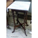 A marble top occasional table, width 36cm, depth 36cm, height 76cm