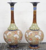 A pair of Doulton & Slater's Patent vases, 39cm