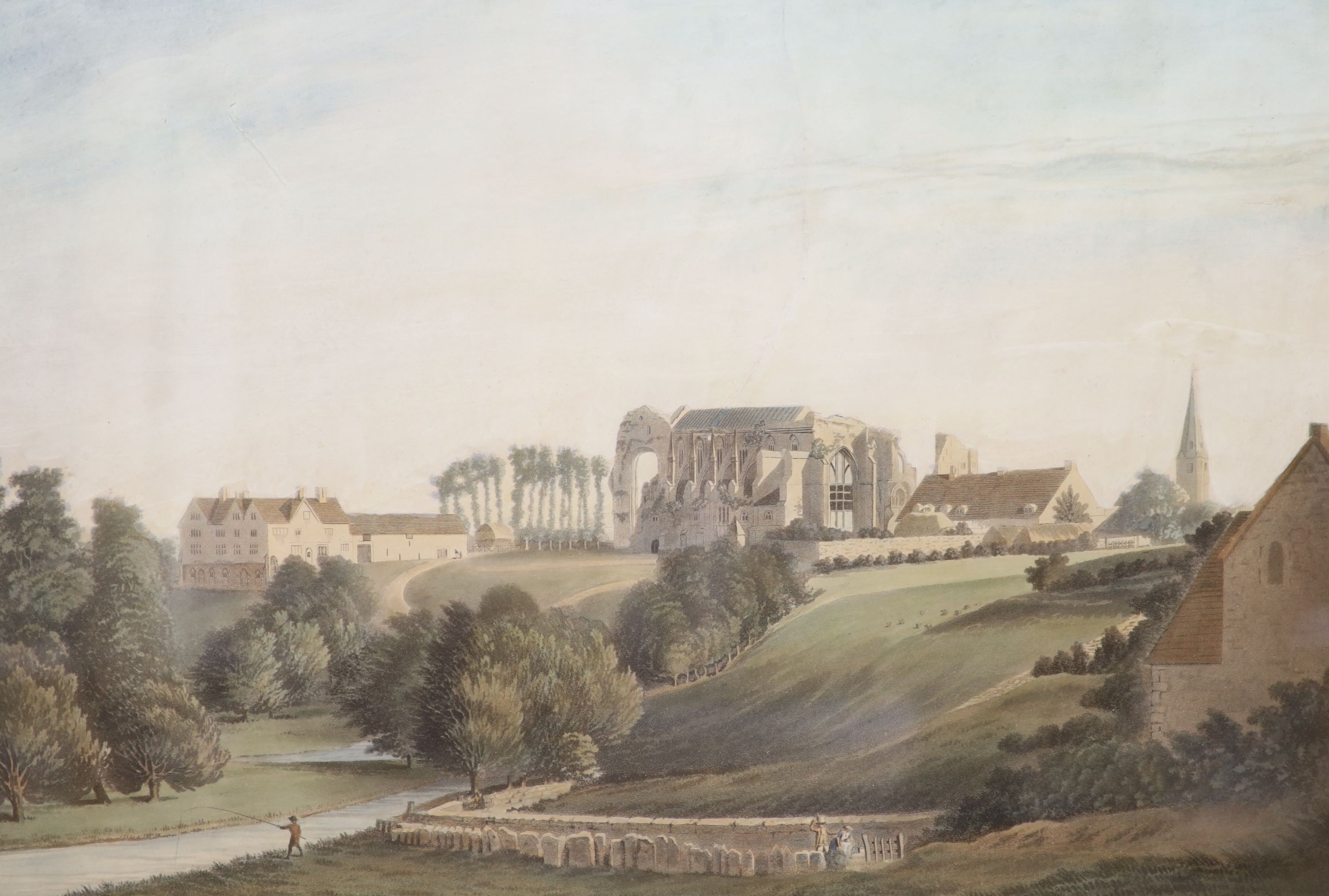 Jukes after Hanks, three coloured aquatints, Views of Malmsbury Abbey, 39 x 48cm - Image 3 of 4