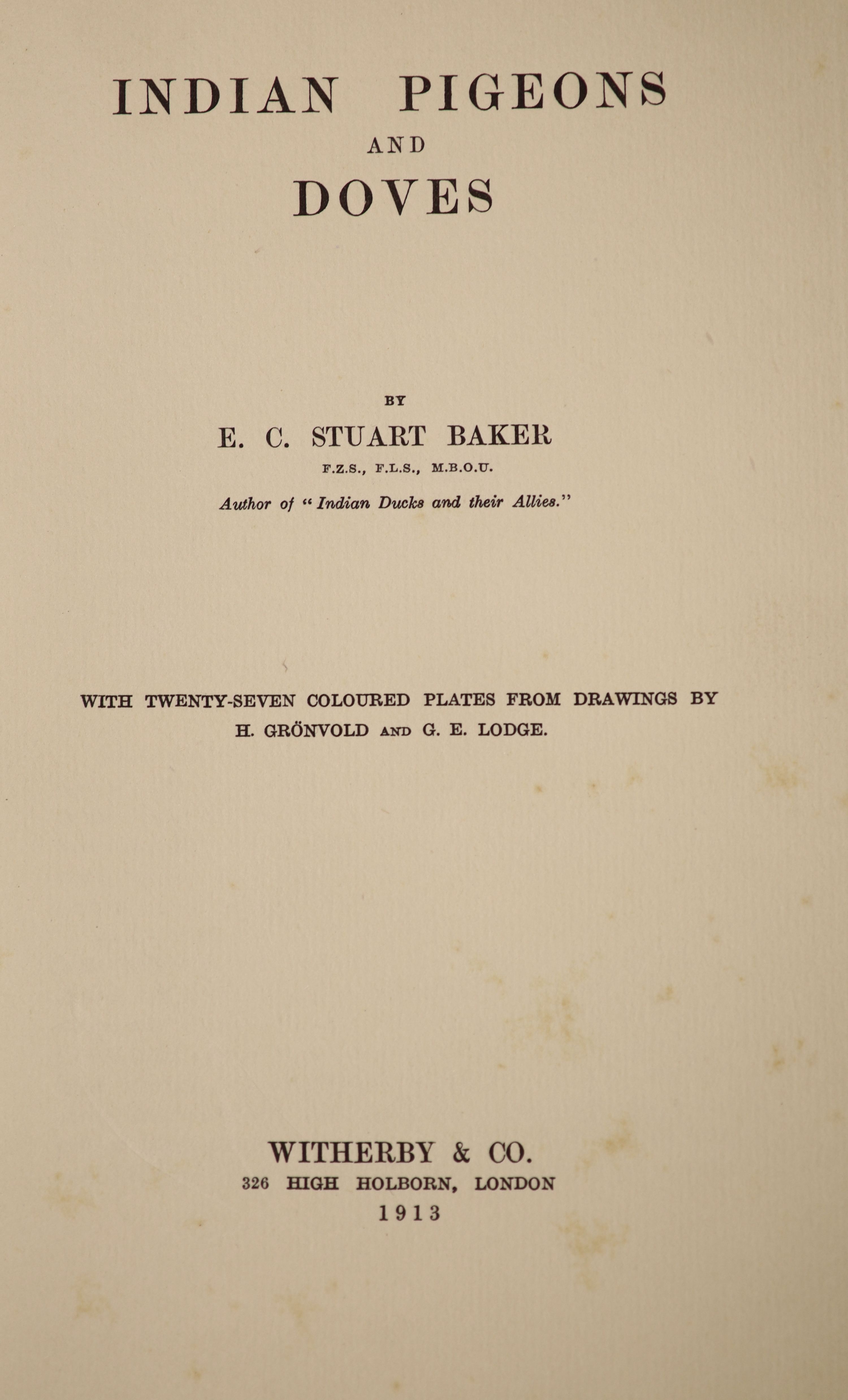 ° Baker, Edward, Charles, Stuart - The game-birds of India, Burma and Ceylon, 3 vols. qto, (vols, - Image 5 of 6