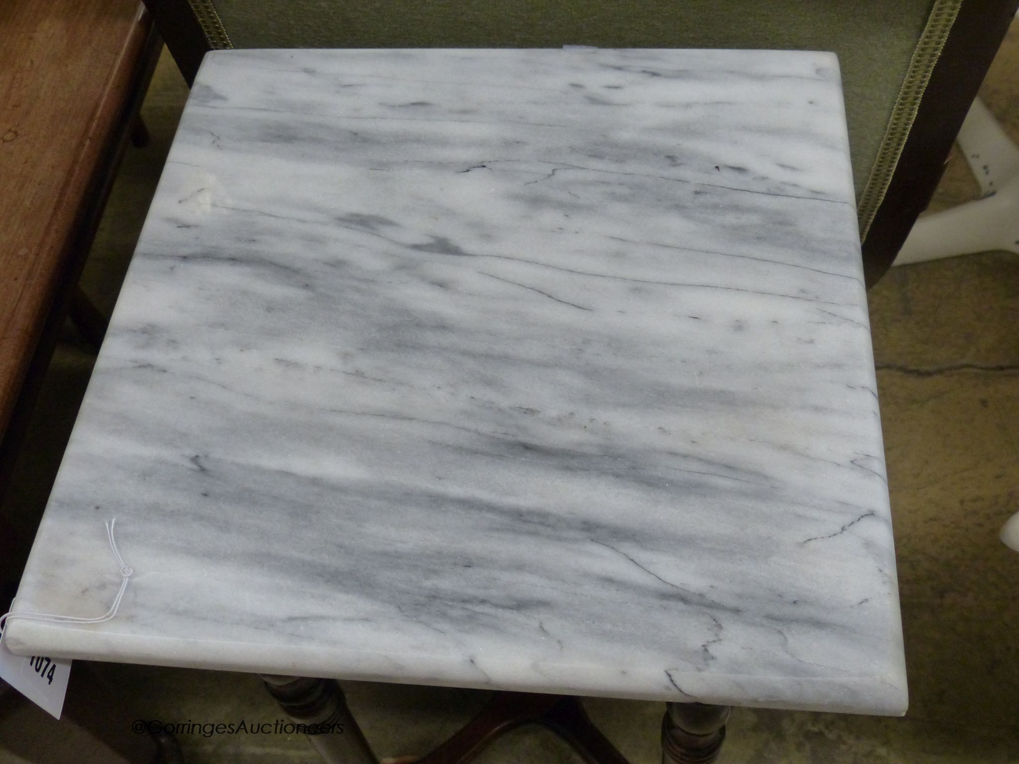 A marble top occasional table, width 36cm, depth 36cm, height 76cm - Image 2 of 2