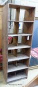 Provincial pine pigeonhole unit. W-61cm, D-37, H-179.