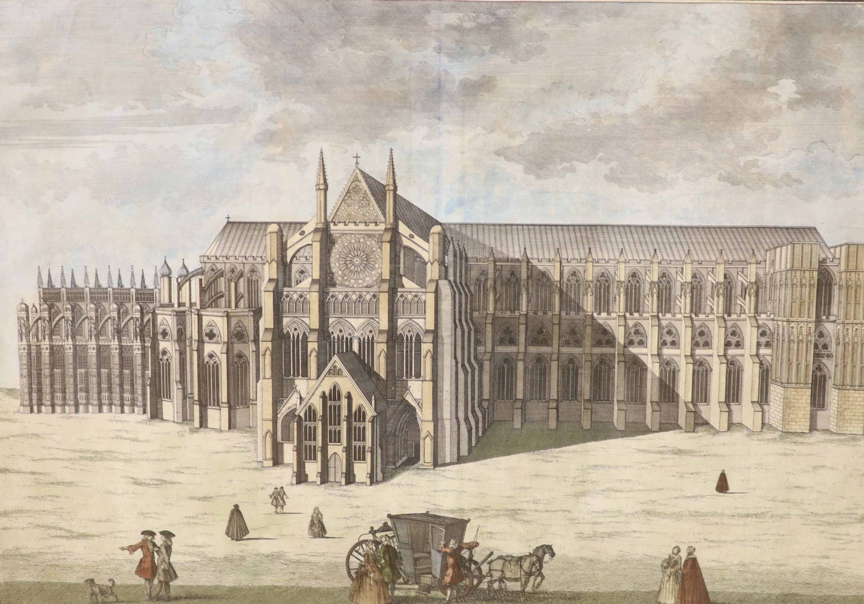 Four assorted 18th century hand coloured engravings of St Paul's Cathedral after Cole and Bowles, - Image 2 of 5