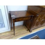 An 18th century style rectangular walnut hinged top enclosed dressing table, width 66cm, depth