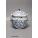 A Chinese Straits blue and white kamcheng and cover, height 23cm