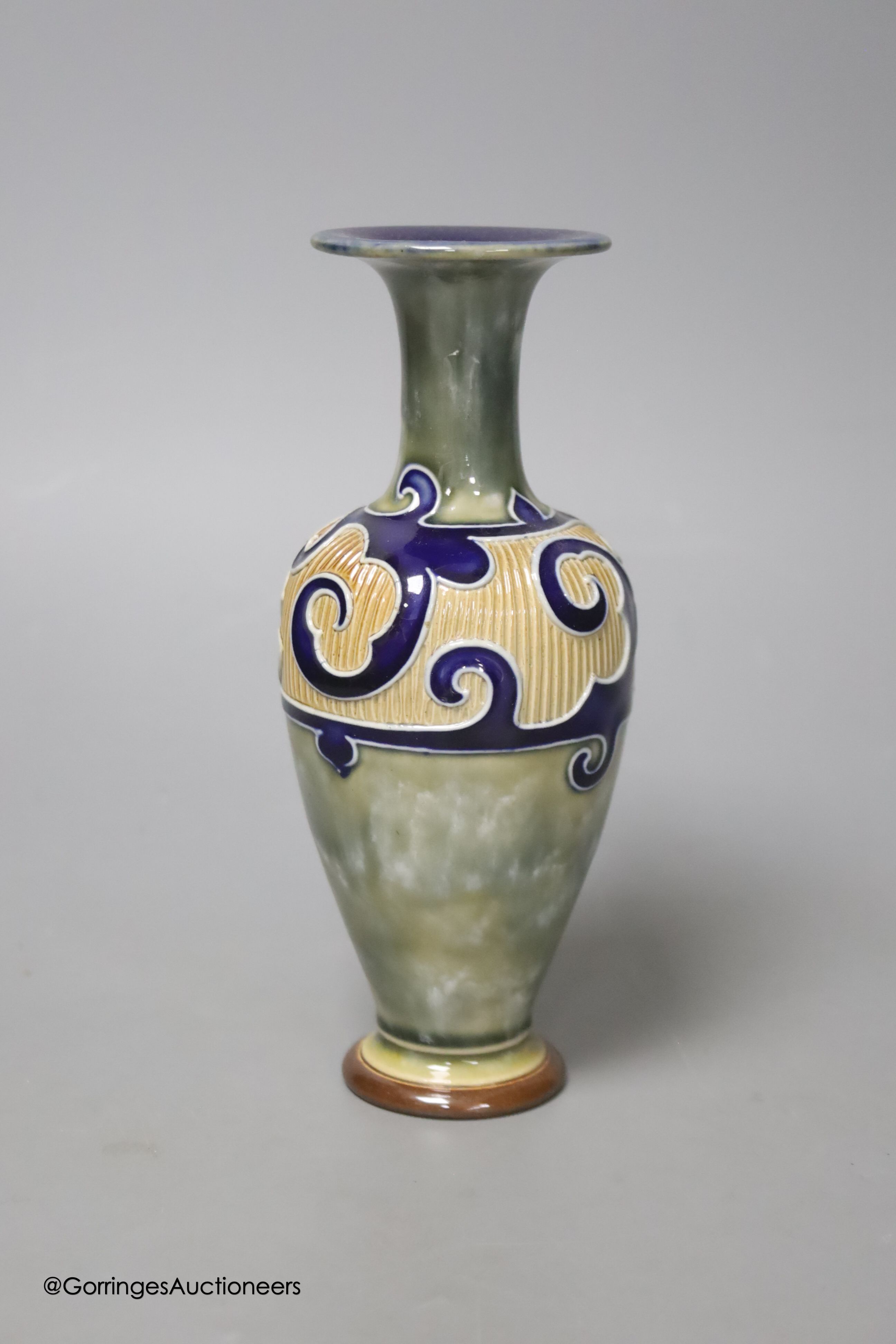 A Royal Doulton stoneware vase by Frank Butler, height 17cm - Image 2 of 4