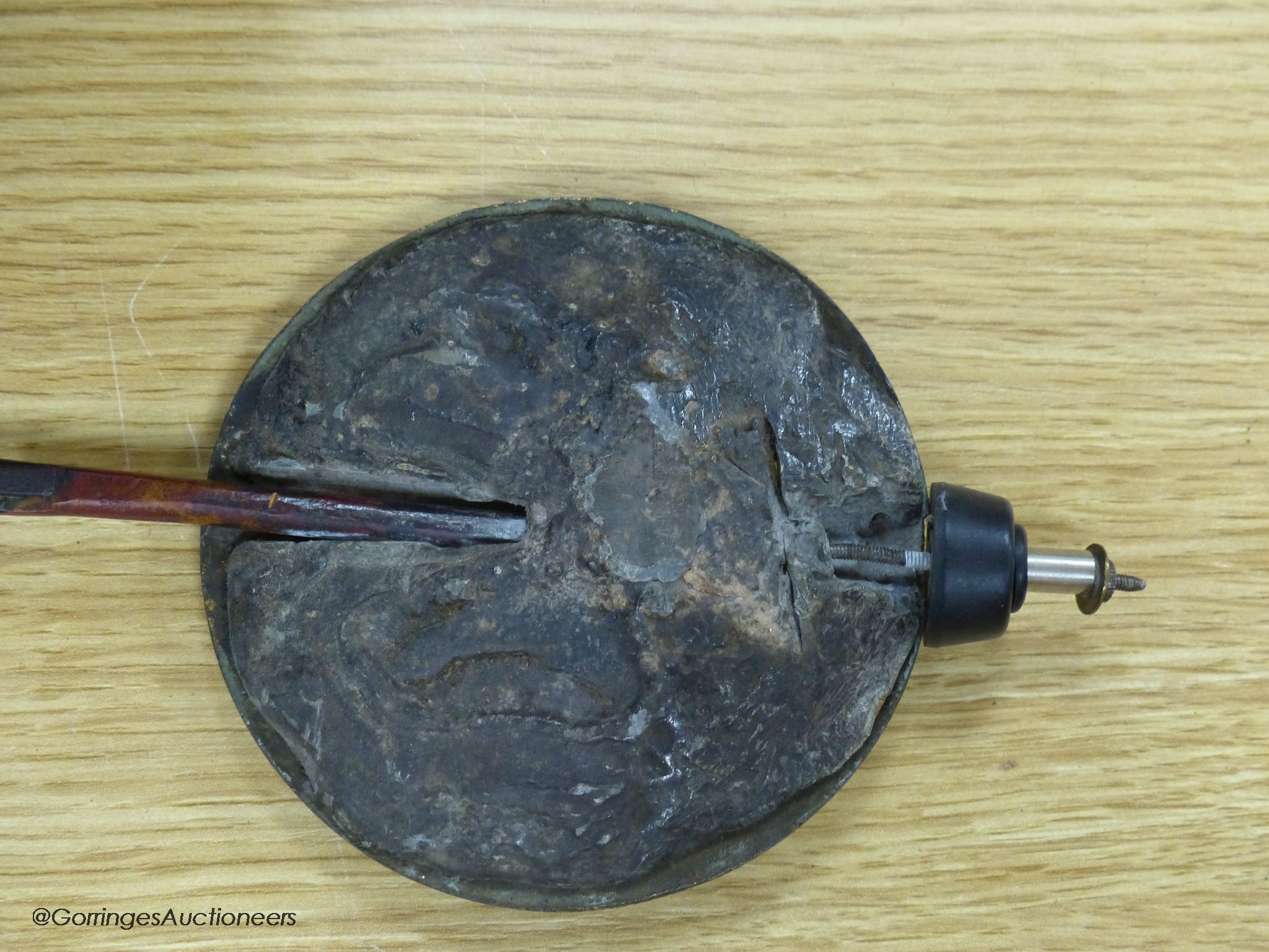 An early 20th century mahogany cased wall clock, A.A. Osborne & Son, diameter 40cm, American - Image 2 of 2