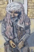 Jay Mahony, oil on board, Study of an Arab, signed, 22 x 14cm