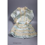 A Victorian silk and lace bordered dress