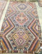 A Turkish kelim polychrome flatweave carpet, 278 x 155cm