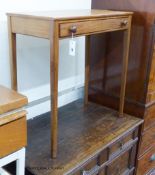 A mid century design teak side table, width 68cm, depth 36cm, height 71cm