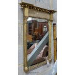 A Regency mahogany giltwood and gesso pier glass, width 50cm, height 75cm