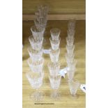 A part suite of Waterford table glassware and nine other sherry glasses