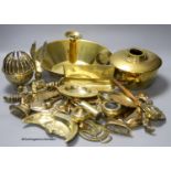 A group of Victorian and later brassware