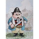 John Ryan (1921-2009), ink and water original cartoon, Captain Pugwash at Rye Golf Club, signed and