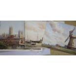 John Christopher Temple Willis R.I. (1900-1969), three watercolour views, signed,including 'Sutton