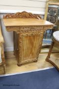 A 19th century Colonial satinwood side cabinet, width 75cm, depth 39cm, height 87cm