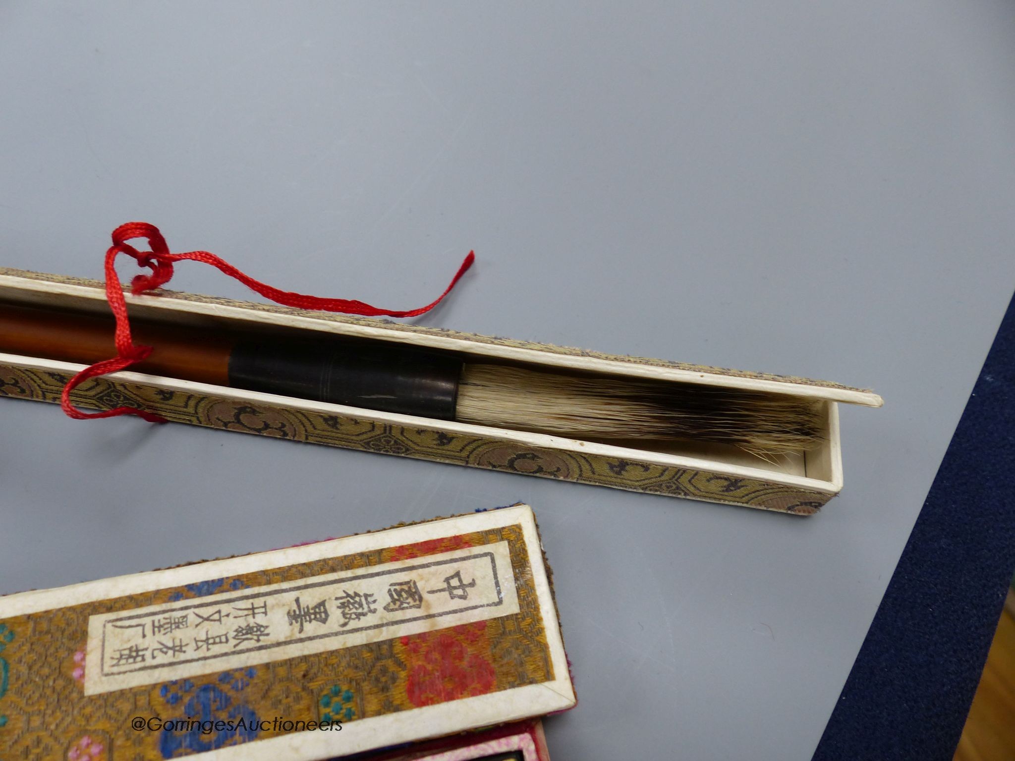 A Chinese inkstone and other calligraphy related items - Image 6 of 6