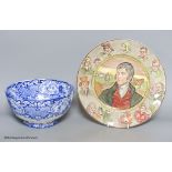 A Royal Doulton 'Burns' plate, no.D6344, diameter 26cm, and a George Jones & Sons Abbey pattern
