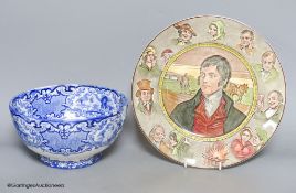 A Royal Doulton 'Burns' plate, no.D6344, diameter 26cm, and a George Jones & Sons Abbey pattern